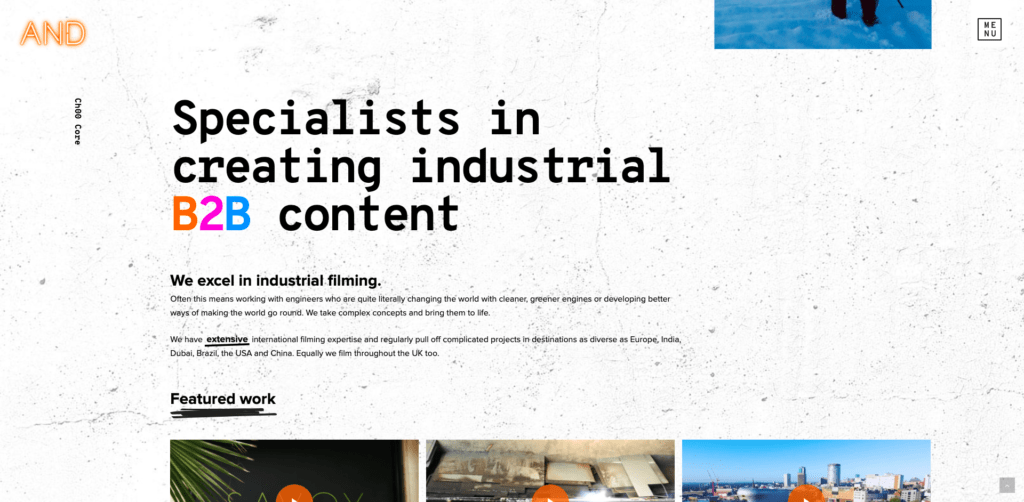 Contrast helps a website; here is a light version of the AND Productions website.