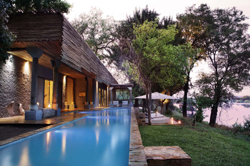 The Victoria Falls hotel has a private pool and suites located next to the river.