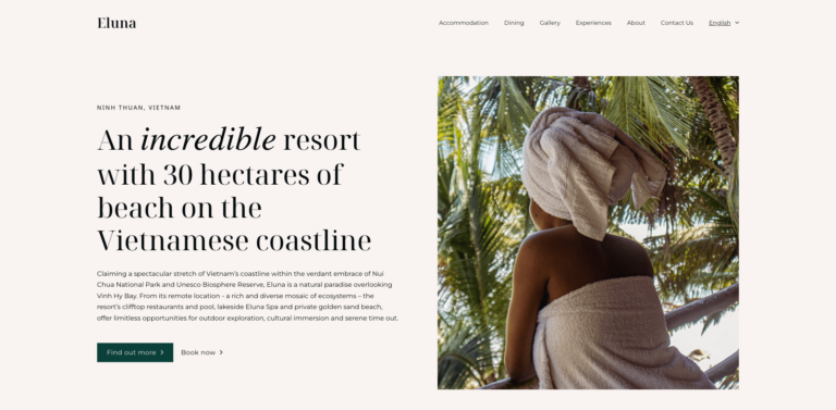 A perfect starter design template for a hotel or resort.